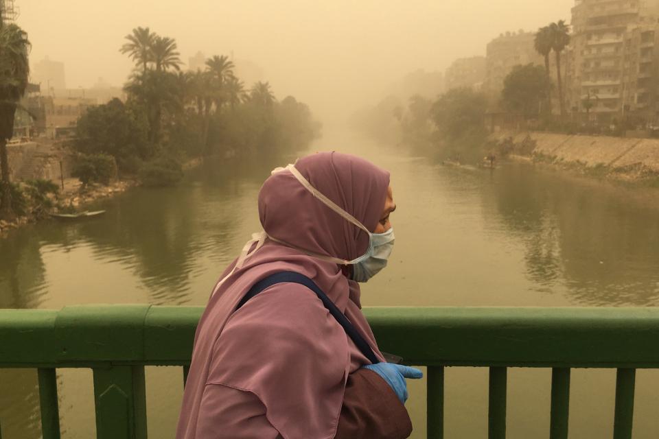 Photo of masked woman in Egypt
