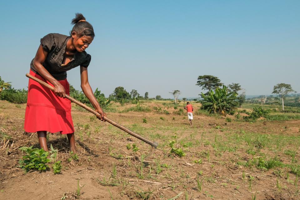 Woman working the land in Congo