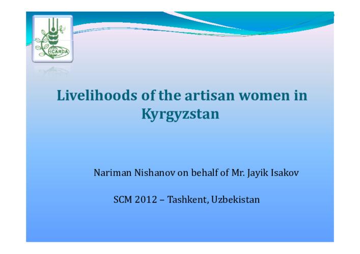 Livelihoods of the artisan women in Kyrgyzstan