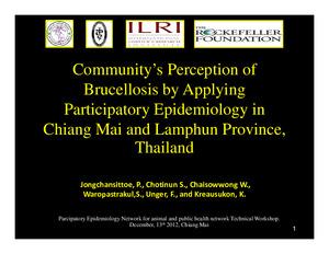 Community’s perception of brucellosis by applying participatory epidemiology in Chiang Mai and Lamphun Province, Thailand