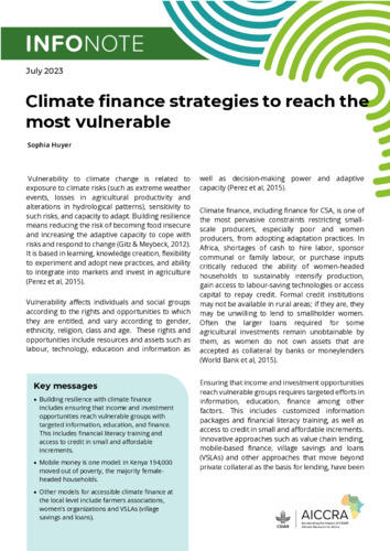 Climate finance strategies to reach the most vulnerable | CGIAR GENDER ...