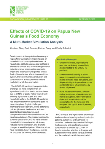 Effects of COVID-19 on Papua New Guinea’s food economy: A multi-market simulation analysis