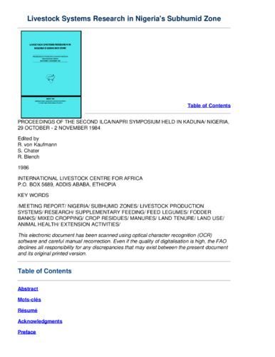 Population and land use in the subhumid zone of Nigeria