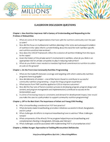 Nourishing millions: Classroom discussion questions