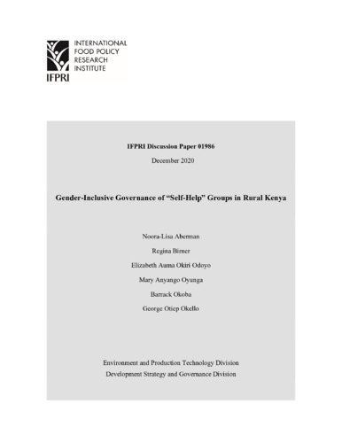 Gender-inclusive governance of “self-help” groups in rural Kenya