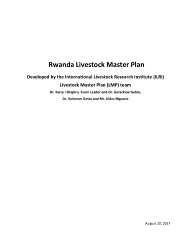 Rwanda Livestock Master Plan