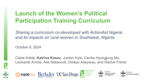 Launch of the women’s political participation training curriculum: Sharing a curriculum co-developed with ActionAid Nigeria and its impacts on rural women in southwest Nigeria