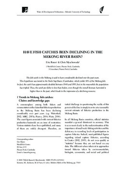 Have fish catches been declining in the Mekong River Basin?
