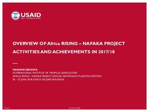 Overview of Africa RISING – Nafaka project activities and achievements in 2017/18