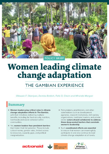 Women leading climate change adaptation: The Gambian experience | CGIAR ...