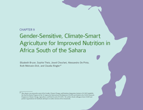 Gender-sensitive, climate-smart agriculture for improved nutrition in Africa south of the Sahara