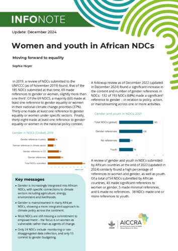 Women and youth in African NDCs