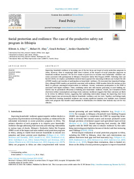 Social protection and resilience: The case of the productive safety net program in Ethiopia