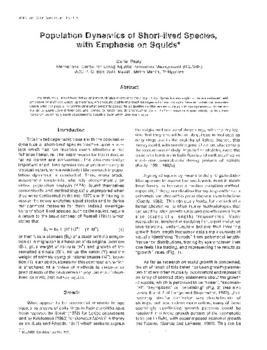Population dynamics of shortlived species with emphasis on squids