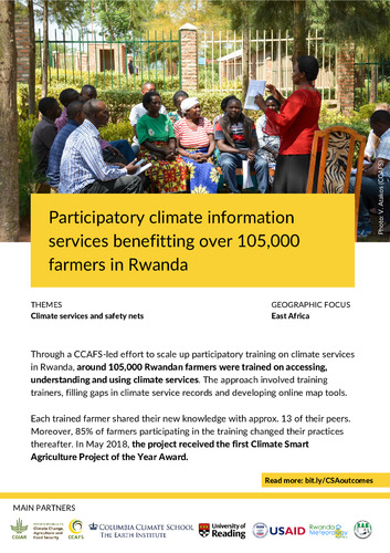 Participatory climate information services benefitting over 105,000 farmers in Rwanda