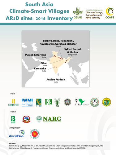South Asia Climate-Smart Villages AR4D sites: 2016 Inventory