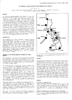 An overview of the Philippine marine aquarium fish industry