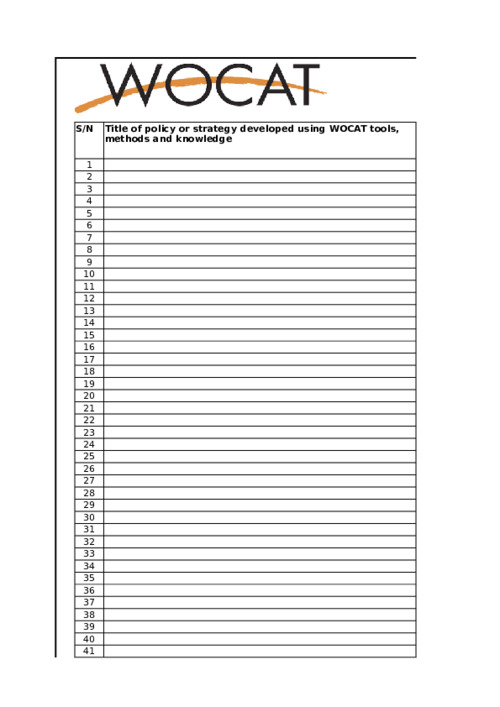 WOCAT Reporting Form 2