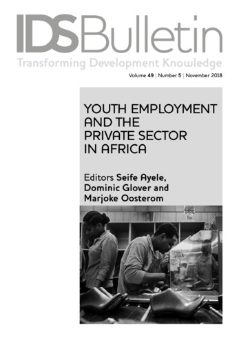 Ethiopia's agricultural transformation: agribusiness' contribution to reducing youth unemployment
