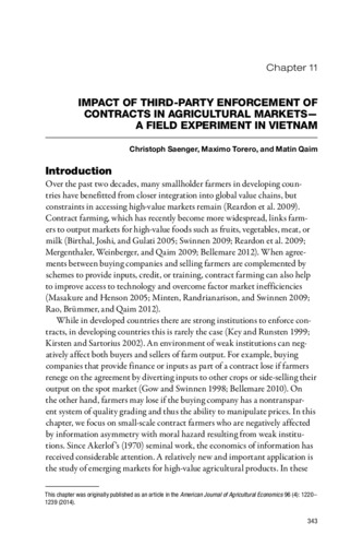Impact of third-party enforcement of contracts in agricultural markets—A field experiment in Vietnam