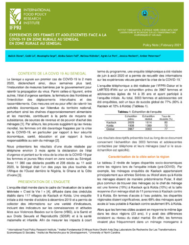 Women and adolescent girls’ experience with COVID-19 in rural Senegal