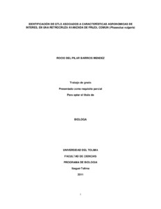 Identificación de QTLS asociados a características agronómicas de interés, en una retrocruza avanzada de frijol común (Phaseolus vulgaris). Tesis (Biólogo)