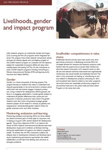 Livelihoods, gender and impact program