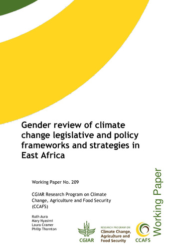 Gender review of climate change legislative and policy frameworks and strategies in East Africa