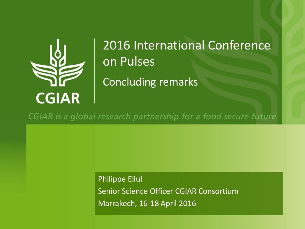 2016 International Conference on Pulses – Concluding remarks