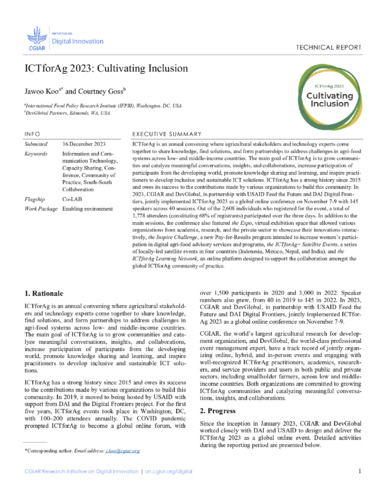 ICTforAg 2023: Cultivating inclusion