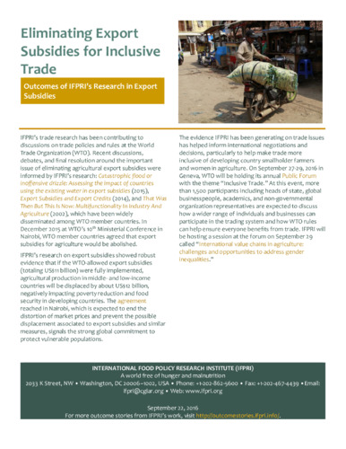 Eliminating export subsidies for inclusive trade