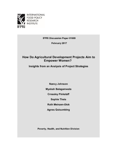 How do agricultural development projects aim to empower women? Insights from an analysis of project strategies