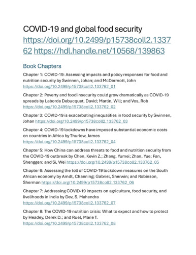 COVID-19 and global food security