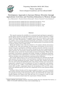 Participatory approach to increase dietary diversity through agricultural activities and nutrition education in Western Kenya