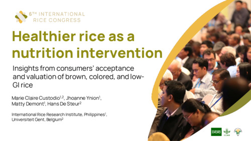 Healthier rice as a nutrition intervention