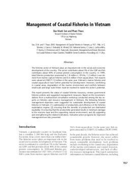 Management of coastal fisheries in Vietnam