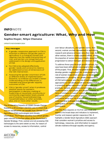 Gender-smart agriculture: What, Why and How