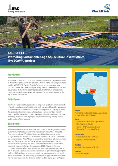 Promoting Sustainable Cage Aquaculture in West Africa (ProSCAWA) project