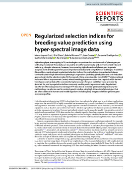Regularized selection indices for breeding value prediction using hyper-spectral image data