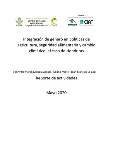 Integración de género en políticas de agricultura, seguridad alimentaria y cambio climático: el caso de Honduras