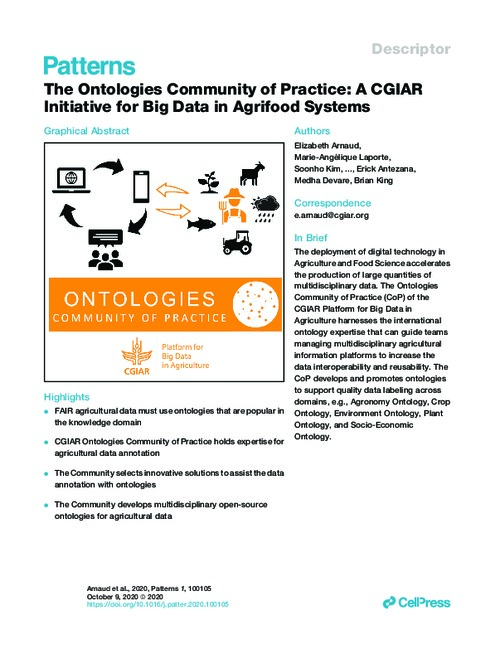 The Ontologies Community of Practice: A CGIAR Initiative for Big Data in Agrifood Systems