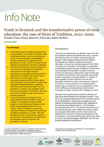 Youth in livestock and the transformative power of rural education: the case of Heirs of Tradition, 2012–2020