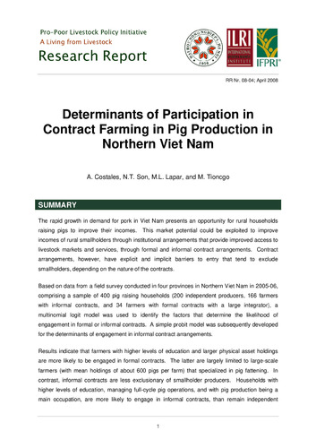 Determinants of participation in contract farming in pig production in Northern Vietnam