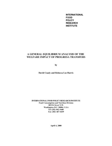 A general equilibrium analysis of the welfare impact of PROGRESA