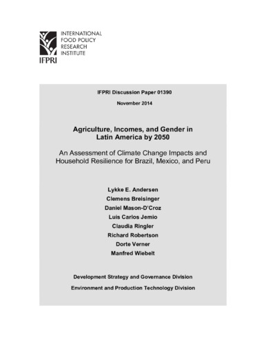 Agriculture, incomes, and gender in Latin America by 2050: An ...