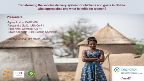 Transforming the vaccine delivery system for chickens and goats in Ghana: What approaches and what benefits for women?