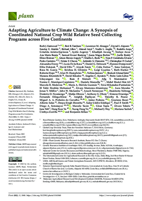 Adapting Agriculture to Climate Change: A Synopsis of Coordinated National Crop Wild Relative Seed Collecting Programs across Five Continents