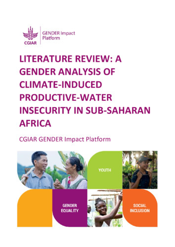 Literature review: A gender analysis of climate-induced productive-water insecurity in sub-Saharan Africa