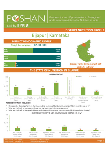 Karnataka district nutrition profile: Bijapur