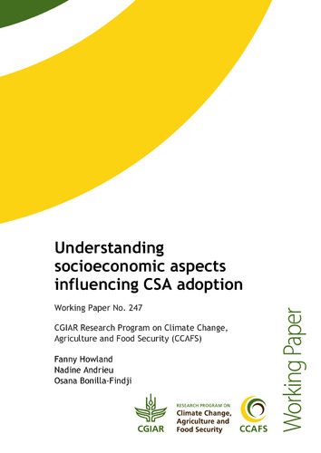 Understanding socioeconomic aspects influencing CSA adoption